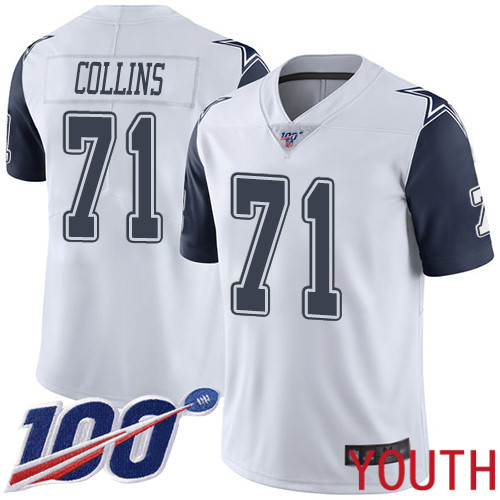Youth Dallas Cowboys Limited White La el Collins 71 100th Season Rush Vapor Untouchable NFL Jersey